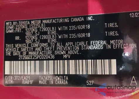 2023 Lexus Nx 350 Premium из США, поврежденный, VIN 2T2GGCEZ5PC020436